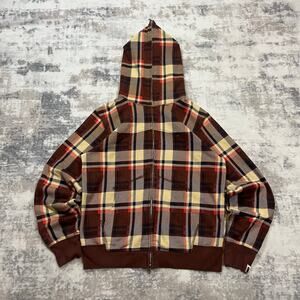Authentic Bape 2000’s Plaid Full Zip Hoodie M